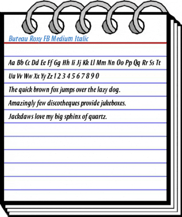 Bureau Roxy FB Medium Italic Font