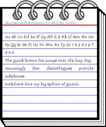 BurgstaedtAntiqua LT Std Rg Italic Font