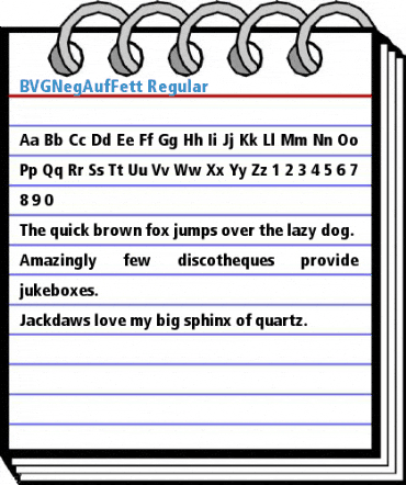 BVGNegAufFett Regular Font