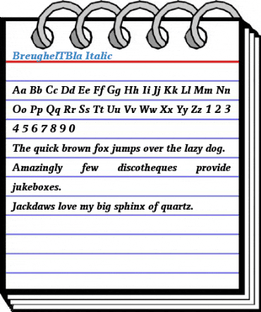 BreughelTBla Italic Font