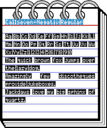 CallSeven-Negativ Regular Font
