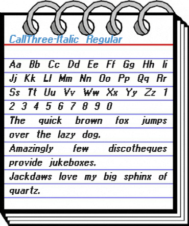 CallThree-Italic Regular Font