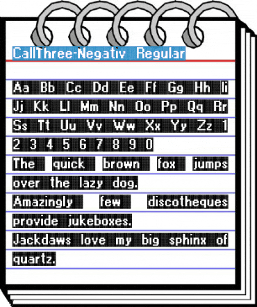 CallThree-Negativ Regular Font