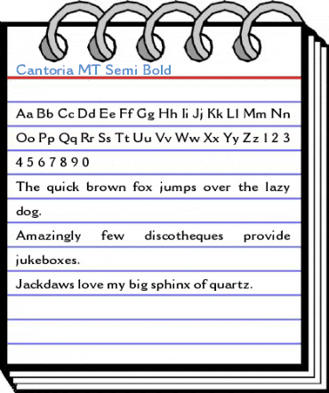 Cantoria MT Semi Bold Font