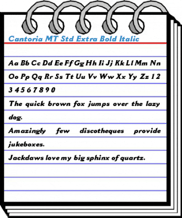 Cantoria MT Std Extra Bold Italic Font
