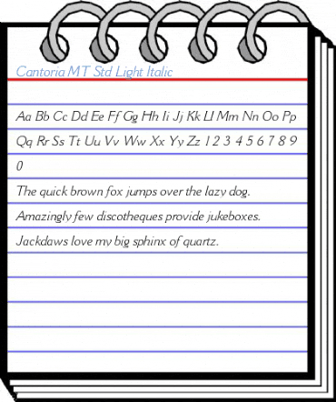 Cantoria MT Std Light Italic Font
