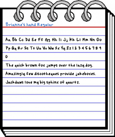 Brianne's hand Regular Font