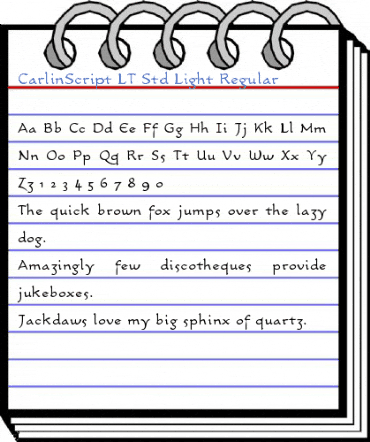 CarlinScript LT Std Light Regular Font