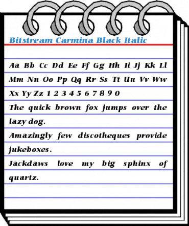 Bitstream Carmina Black Italic Font