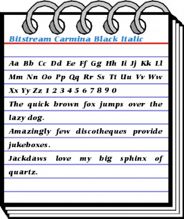 Bitstream Carmina Black Italic Font