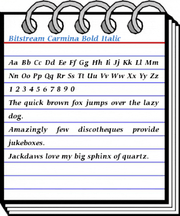 Bitstream Carmina Bold Italic Font