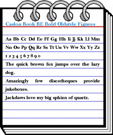 Caslon Book BE Bold Oldstyle Figures Font