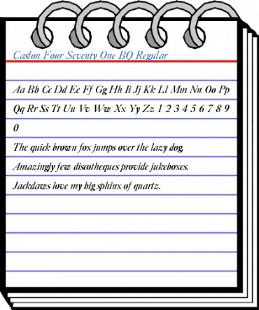 Caslon Four Seventy One BQ Regular Font
