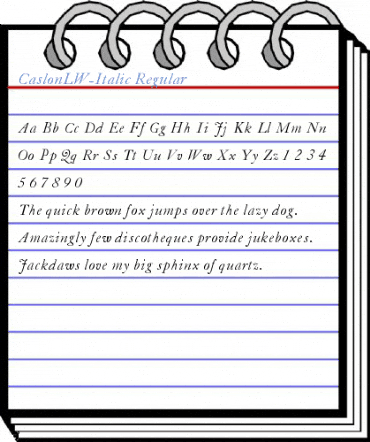 CaslonLW-Italic Regular Font