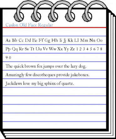 Caslon Old Face Regular Font