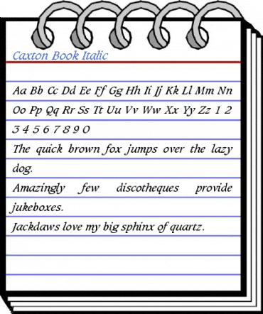 Caxton Book Italic Font