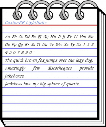 CaxtonEF LightItalic Font