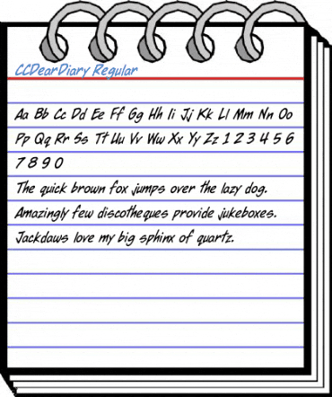 CCDearDiary Regular Font