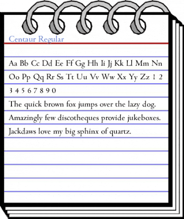 Centaur Regular Font
