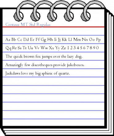 Centaur MT Std Regular Font