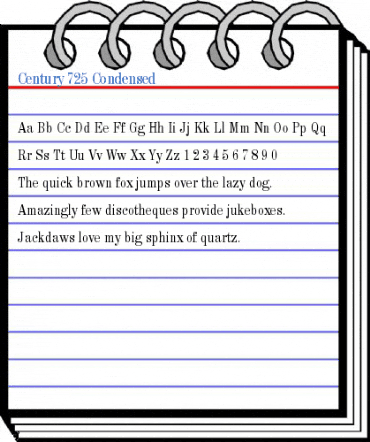 Century 725 Condensed Font
