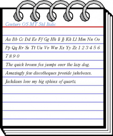 Century OS MT Std Italic Font