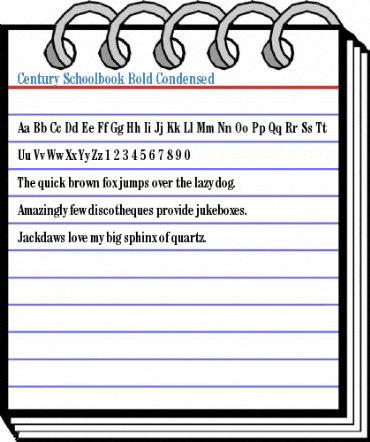 Century Schoolbook Bold Condensed Font