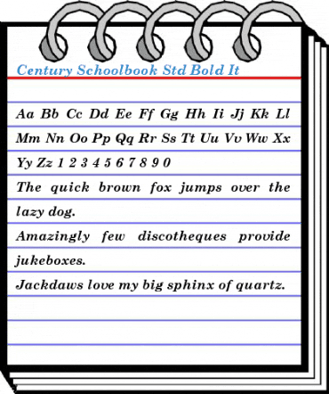 Century Schoolbook Std Bold It Font