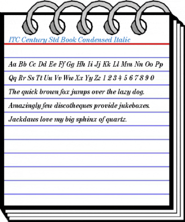 ITC Century Std Book Condensed Italic Font