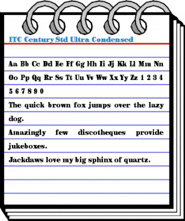 ITC Century Std Ultra Condensed Font