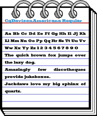 CgDavisonAmericana Regular Font