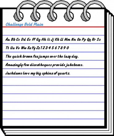 Challenge Bold Plain Font