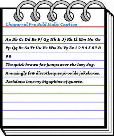 Chaparral Pro Bold Italic Caption Font