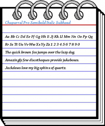 Chaparral Pro Semibold Italic Subhead Font