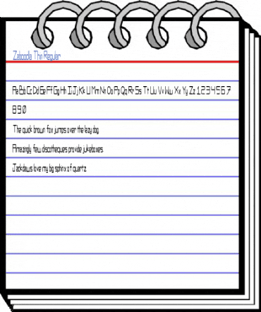 Zaboodla Thin Regular Font