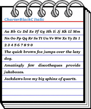 CharterBlackC Italic Font
