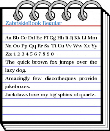 ZabriskieBook Font