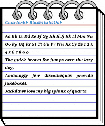 CharterEF BlackItalicOsF Font