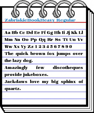 ZabriskieBookHeavy Regular Font