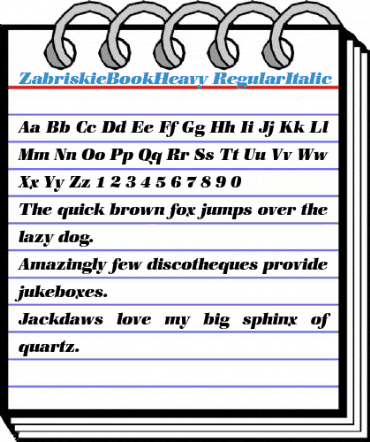 ZabriskieBookHeavy Font