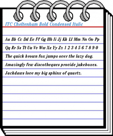 ITC Cheltenham Bold Condensed Italic Font