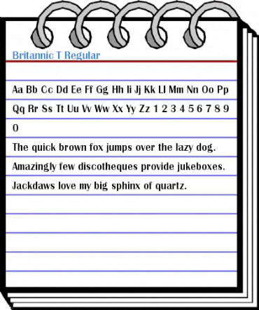 Britannic T Regular Font