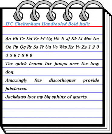ITC Cheltenham Handtooled Bold Italic Font