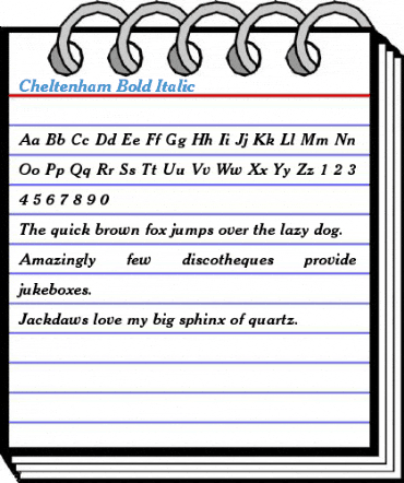 Cheltenham Bold Italic Font