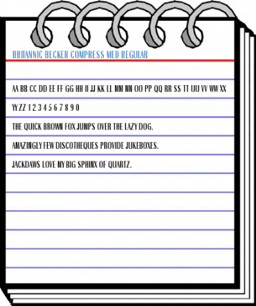 Britannic Becker Compress Med Regular Font