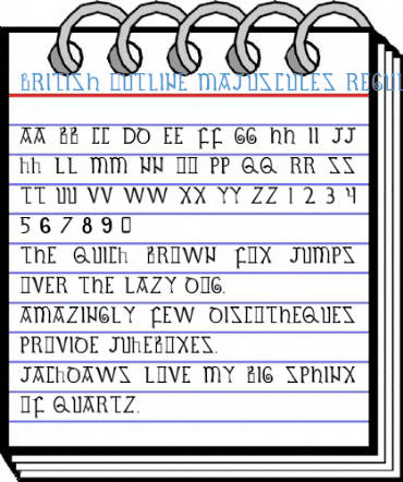 British Outline Majuscules Regular Font