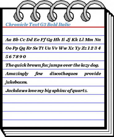 Chronicle Text G3 Bold Italic Font
