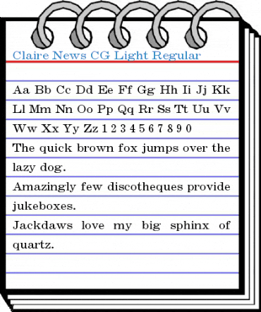 Claire News CG Light Regular Font