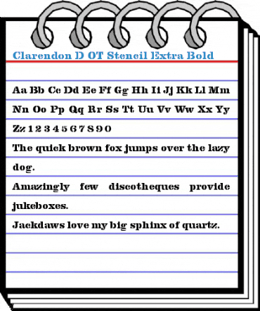 Clarendon D OT Stencil Extra Bold Font