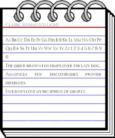 Classic Roman Std Light Font